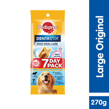 [4+1 Promo Pack] PEDIGREE® DENTASTIX™ Dog Treat Adult Large - Buy 4 packs of 7s Get 1 Chewy Chunx