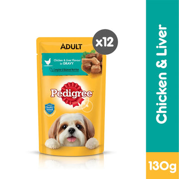 PEDIGREE® Dog Food Wet Adult Chicken & Liver 130g [12pcs]