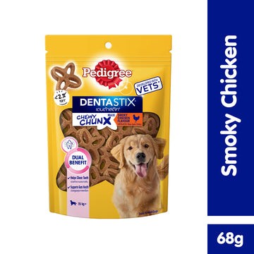 PEDIGREE® DENTASTIX™ CHEWY CHUNX™ Maxi Dog Treat Adult Smoky Chicken 68g