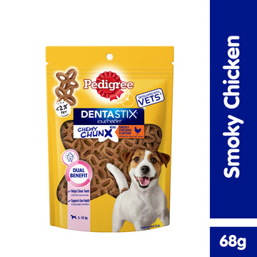 PEDIGREE® DENTASTIX™ CHEWY CHUNX™ Mini Dog Treat Adult Smoky Chicken 68g